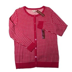 Pink and White Button Cardigan NWT